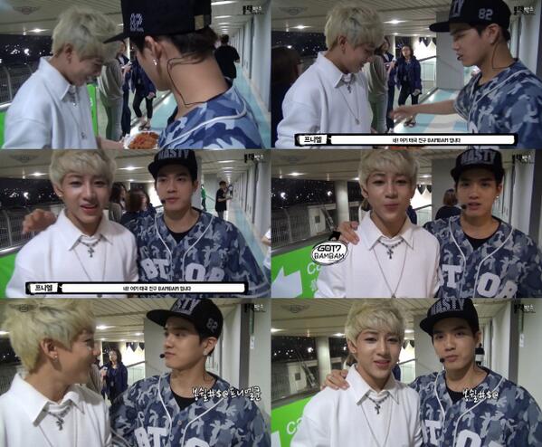 BabyBluiiz's tweet photo. เมื่อพีแนลเจอ #BamBam ภาค2 แบมเดินไปเอาฮอทดอกมา 3อันคิดว่าเผื่อใครแล้วจะได้กินมั้ย มัวทักทายแฟนบอย #PeBam ? 55555 http://t.co/hslstzUxhj
