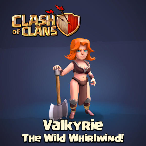 ClashofClans's tweet photo. Ready to get dizzy with this new skill? Reintroducing the Valkyrie: the Wild Whirlwind http://t.co/YZ46ijzPNP