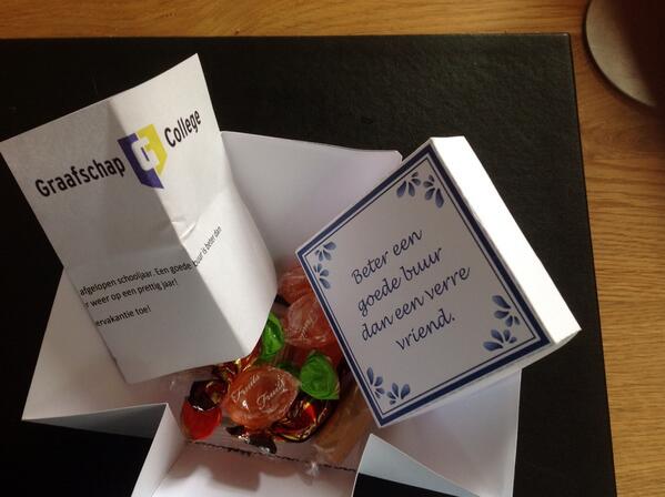 Wat een leuk gebaar van onze buur @rocgraafschap #bedankt.