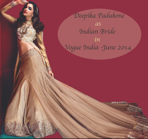 LibasImpex's tweet photo. CELEB OF THE MONTH: Deepika Padukone Totally Sweeps You Off Your Feet In This Bridal Shoot For Vogue this Month! http://t.co/ynZliubqRN