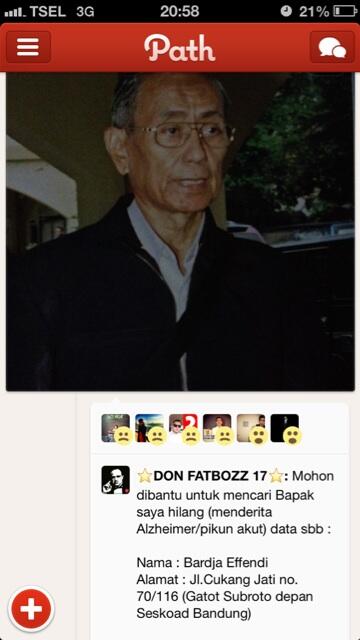 Teman yg di Bandung tolong dibantu ini bapaknya <a href="/don_fatbozz17/">★ LUTHFI ★</a> hilang. Bisa hub 0818226606 jika ada info. Thanks!