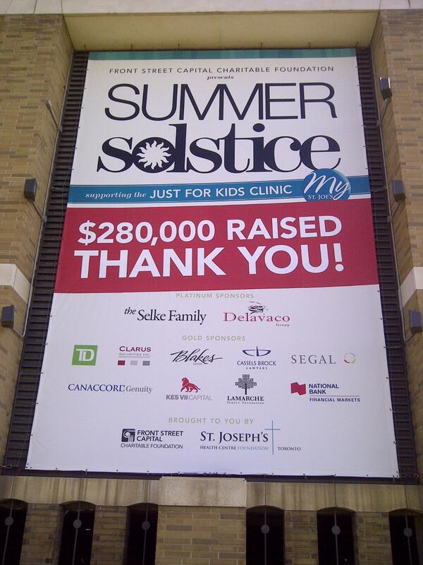 StJoesFdnTO's tweet photo. Great way to kick off summer! Check out the new banner @mystjoes, celebrating $280k raised @SumrSolstice14 http://t.co/cEaHP0CQaS