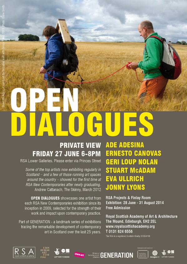 ownartscheme's tweet image. TONIGHT! #opendialogues launch! @RoyalScotAcad 6-8pm
Part of the #genartscot extravaganza!