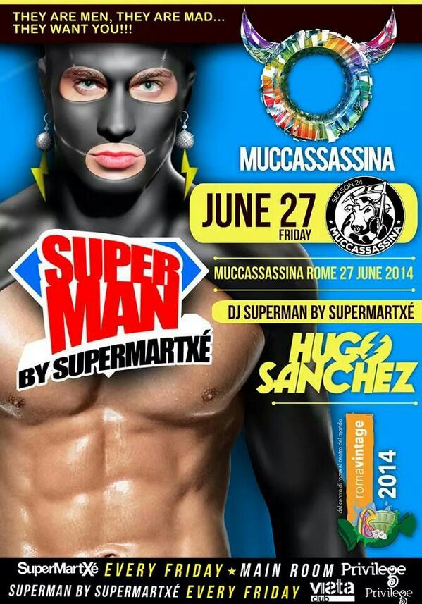 Romagay4you's tweet photo. Stasera Muccassassina SUPERMARTXE

INGRESSO  10 euro consumazione  compresa.

Liste:  320 7555531 - Cleverson http://t.co/3L1Yy0NgTz