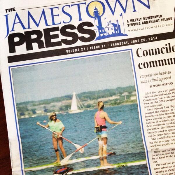 My client Cindy &amp; I on the cover of this weeks' JTN Press! <a href="/PaddleBoardRI/">Paddle Board RI</a> <a href="/teekitweet/">t e e k i</a> #teekigirls #lovemySUPlife