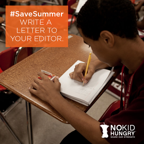 nokidhungry's tweet photo. Write a letter to the editor of your local paper &amp; share #SummerMeals sites w/ your community! http://t.co/fqyt5NsscD http://t.co/Lvj9SoreQx