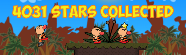 PlayNimbus's tweet photo. We did it! The caveman in @WobblesGame collected over 4,000 stars this month! #gamedev http://t.co/VQBdB992BI