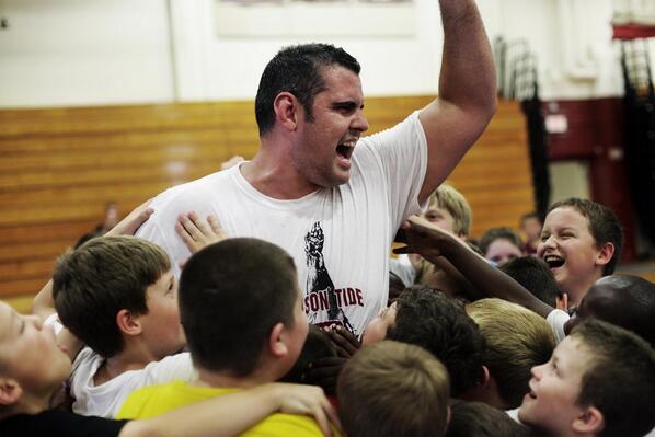 Tiny winning the ThunderDome match at the Crimson Tide wrestling camp. It was awesome baby!