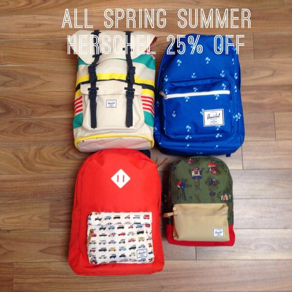 Sweet! RT <a href="/WALRUShome/">WALRUS</a>: We're making room for new Herschel! All S/S Herschel 25% off! Come and get it...