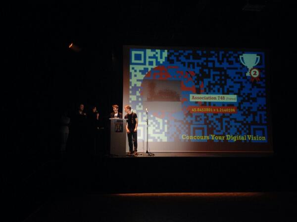 Résultats <a href="/DigitalVisi0ns/">Digital Visions</a>  2 eme place pour 748. Félicitation aux autres lauréats. 1: XYZ AM F Formica, 3:Chloé Piot.