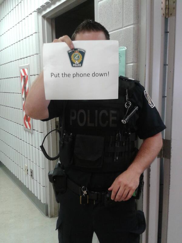 1/2 #poltwt One of our shy officers has a message for you! ^LB