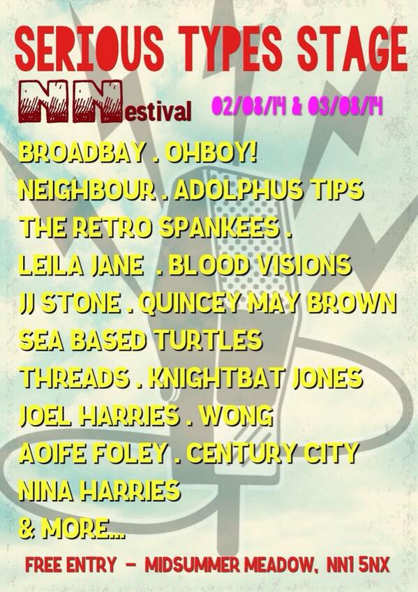 Announced today : we will be playing the <a href="/serioustypes/">serioustypes</a> stage at <a href="/NNestival/">NNestival</a> #nnestival2014