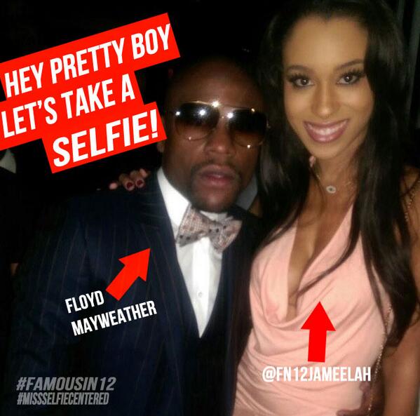 Is that @FN12Jameelah with TBE <a href="/FloydMayweather/">Floyd Mayweather</a>? I think it is. #Famousin12 Tuesdays at 8.7c on <a href="/CW_network/">CW</a>