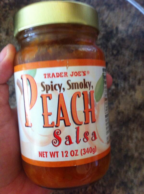 New fav item from @TraderJoesList so good it could be dangerous #DontEatItAll #PeachSalsa #Yummo