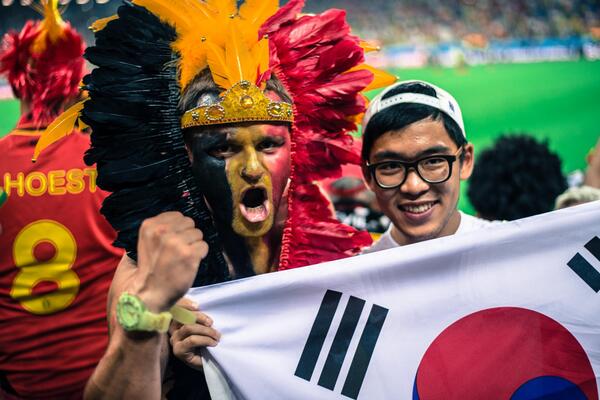 BelRedDevils's tweet photo. Photo album: #WorldCup2014 : Belgian fans in Brazil! #tousensemble #belalg #belrus #korbel https://t.co/MBl45BHXqN http://t.co/y4hZJWmocd
