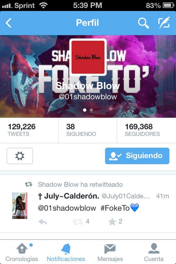 July01Calderon's tweet photo. #Blowsista para siempre, admilarlo es un honor @01shadowblow Casi me da algo cuando me retwttio Love uu #ShadowBlow 💙 http://t.co/J7oKm3LA01