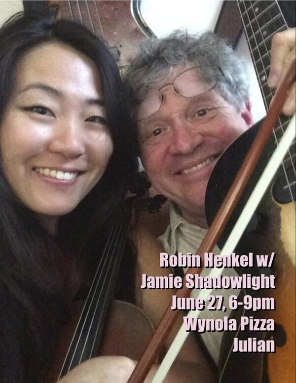 RobinHenkel's tweet photo. Performing w/ Jamie Shadowlight tonight at Wynola Pizza in Julian, CA wheeeee doggies! http://t.co/Du7GEFStLM