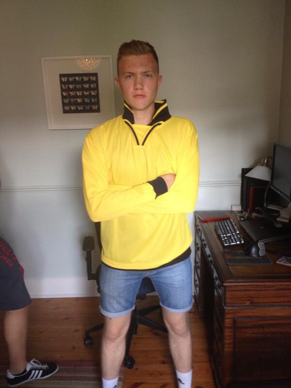 PLRejects's tweet image. In other news party host @samcook09 models new away/winter kit
