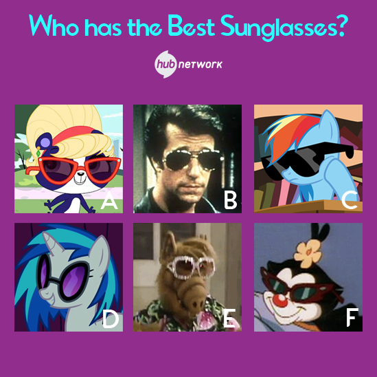 discoveryfamily's tweet photo. It's National #SunglassesDay! Who's got the coolest pair of shades on the Hub Network? http://t.co/BaPRLBF8jn