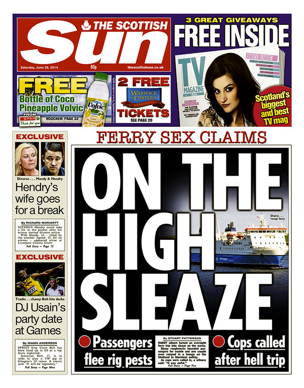 ScottishSun's tweet photo. Good morning from The Scottish Sun. Here's a look at today's front page #scotpapers http://t.co/qElvovjnfG