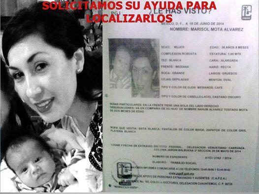 egomezislas's tweet photo. RT Desaparecidos http://t.co/u1flUFEQ1u MARISOL MOTA y su bebe NAHUM ALVAREZ TOSTADO MOTA: MARISOL MOTA AL... http://t.co/mHPxSgR3vS