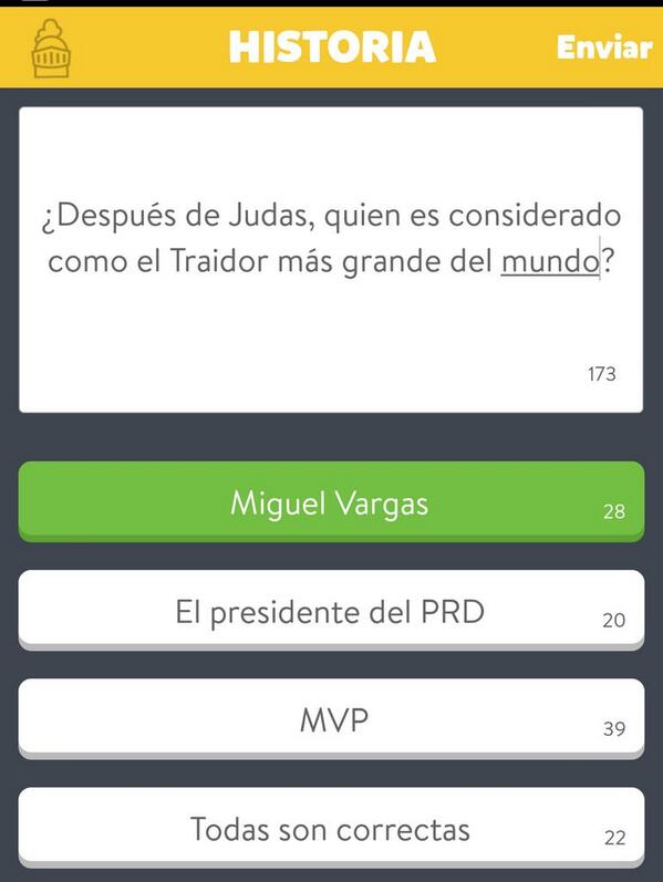 manolito1576's tweet image. En el juego #Preguntando Miguel Vargas, es reconocido como Traidor @juantaverash @sectorexternoLA @ggomezmazara