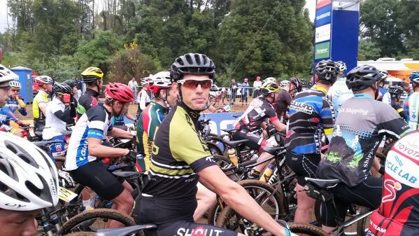 dinolloyd's tweet photo. Proper route! "@RainbowChall: @TreadMTBmag's @dinolloyd on the @RainbowChall start line ahead his 35-39 men's start! http://t.co/Tdx9P2WWfU"