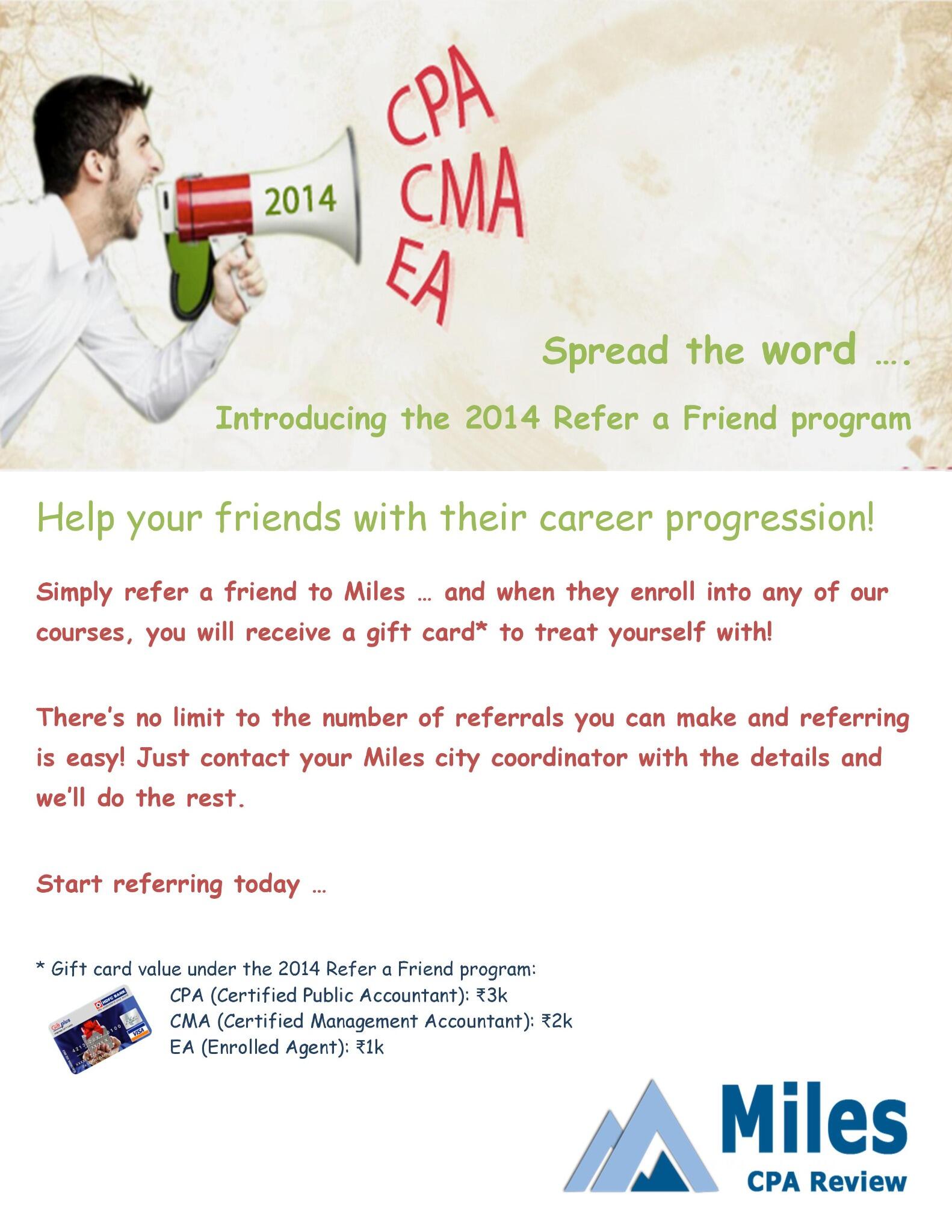 Miles Education on X: &ldquo;Introducing the 2014 #Refer a #Friend 