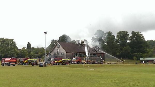 dds180's tweet photo. Fire service doing about great job with fire at #Reigate Rugby club. Possibly arson @getsurrey @partroot http://t.co/38I5DDkcYP