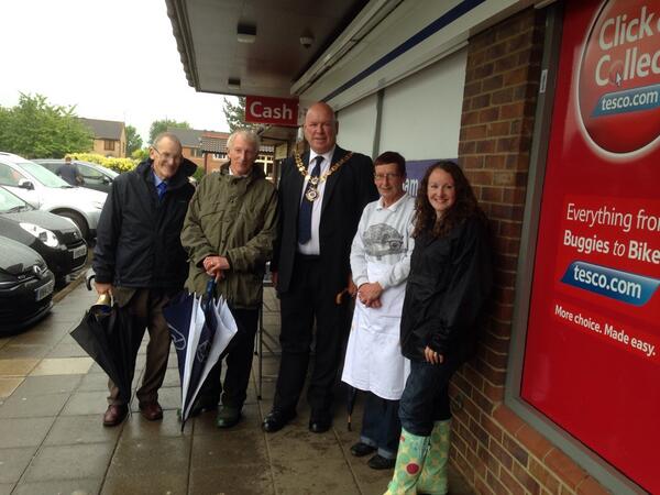 The Major has arrived to open the new fitness equipment in the local park, community cake sale going on too