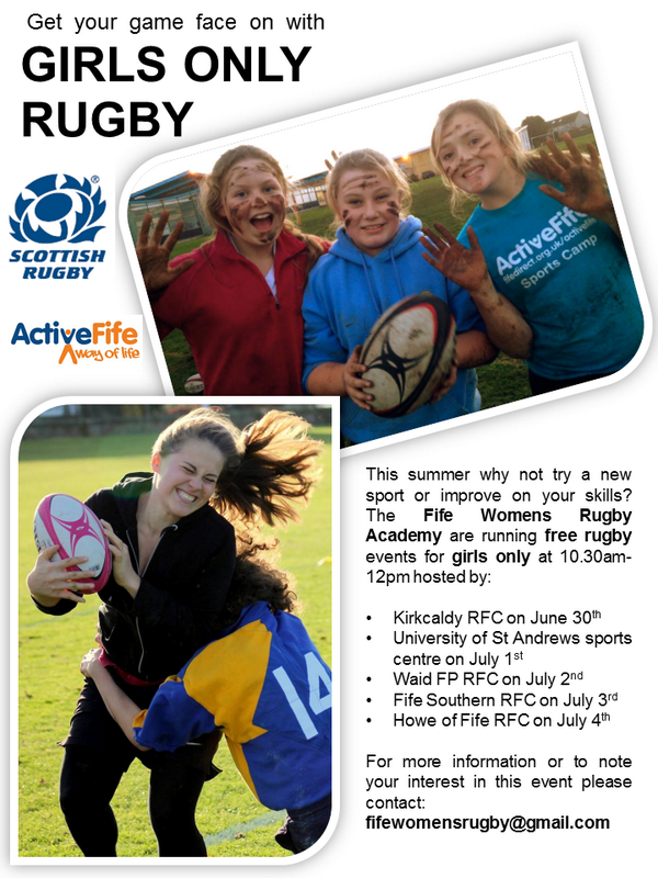 kirkcaldyrugby's tweet photo. Girls/Ladies - come along to the club on Monday if you want to give #womensrugby a go for free! @ActiveFife http://t.co/cBNX8LudJC