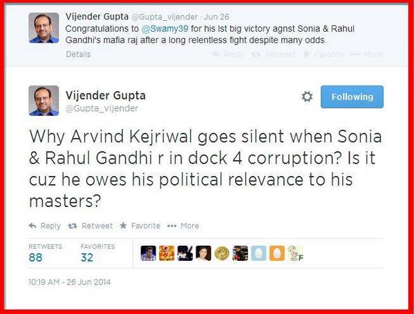 dhir1961_dhiraj's tweet image. &quot;@Nagendr_Sharma_: Why Kejriwal goes silent when Sonia &amp;amp; Rahul Gandhi r in dock 4 corruption? http://t.co/VR8asnkN0r&quot;@ArvindKejriwal