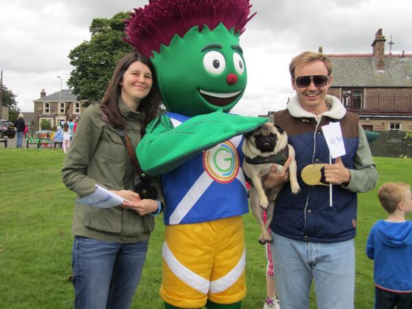PugArnold's tweet photo. Met @glasgow2014 mascot @Clyde2014 yesterday - great day out with my family! http://t.co/Jnnjd9xsq7