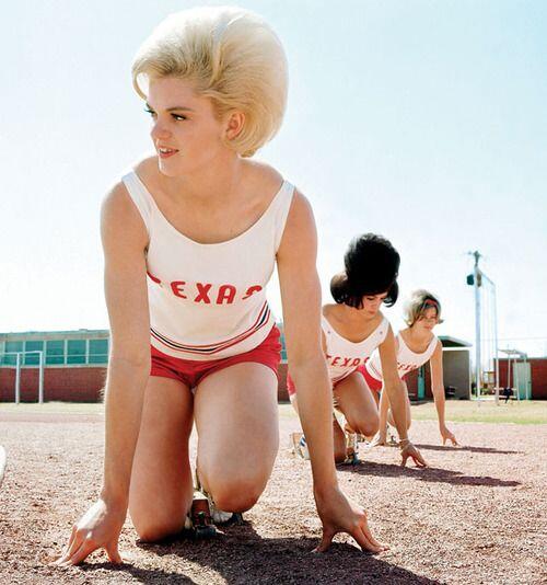 HistoryInPics's tweet image. UT Women's Track Practice, 1964.