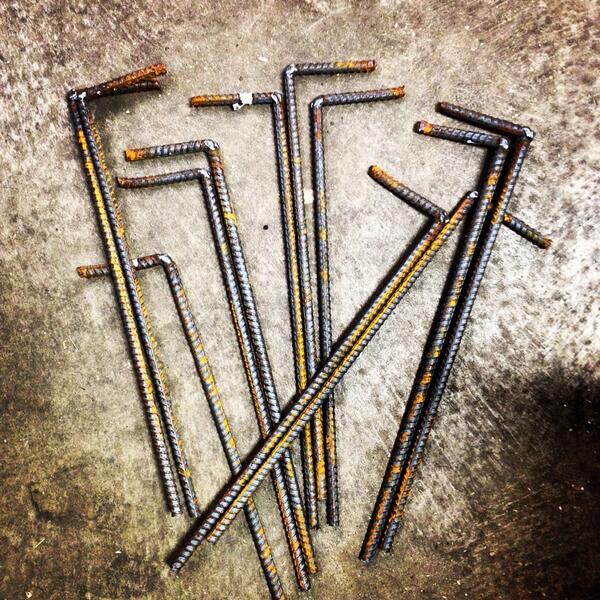 beckspeed's tweet photo. Sometimes I make cool stuff but other times I get to make giant #kustom tent stakes... #blacksmithproblems #metalwork http://t.co/Jmt6RZySf4