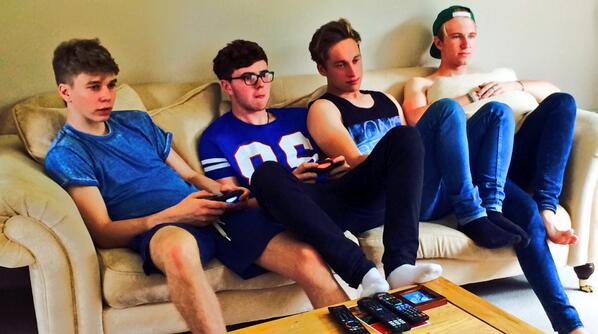 WeekendAwayBand's tweet photo. Pre gig gaming ritual... http://t.co/f5o9d5lGuB