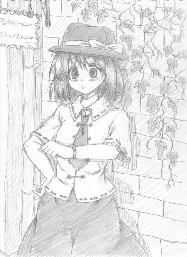 蓮子「メリーってばいつまで待たせるのかしら」 #深夜の真剣お絵描き60分一本勝負 