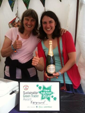 We won the Ethical Trade Award from <a href="/Green_Traders/">Glasto Green Traders</a> at Glasto!