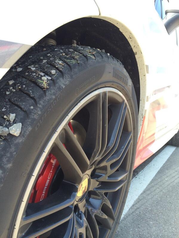 PaddockScene's tweet photo. Most Cayenne GTS tires won't see this level of abuse, but @IMSA's Rapid Response Vehicles do http://t.co/qXQZiRL1OP