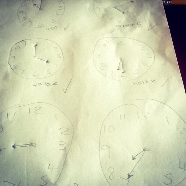 BeckaCronin's tweet photo. Finally learning how to tell the time #moving forward #uneducated http://t.co/GYMd6PgKkw