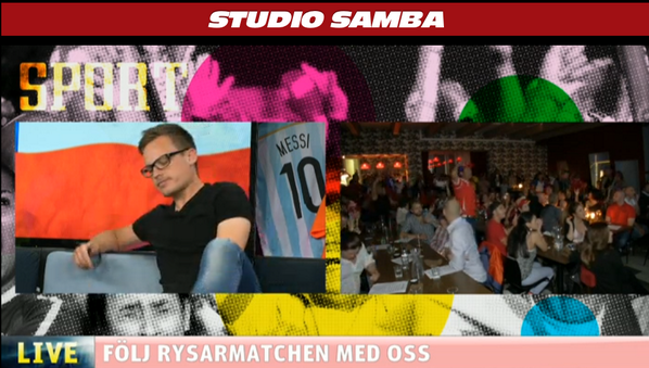 sportbladet's tweet photo. Följ straffläggningen mellan Brasilien-Chile med chilenska fans i #StudioSamba http://t.co/dMPewMFVJm http://t.co/ufFXNPX6ao