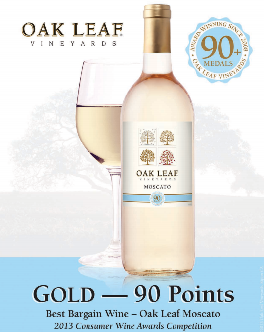 Natalie S Congrats To Oak Leaf Vineyard S Moscato For Winning Gold In The Bargain Wine Category Http T Co Matkgojon1