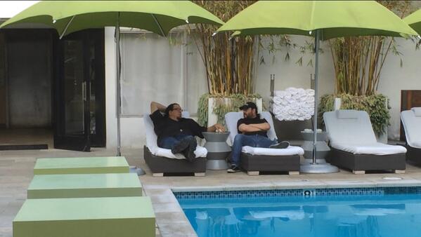 The boys are working so hard. <a href="/pennjillette/">Penn Jillette</a> <a href="/AdamRifkin/">Adam Rifkin</a> <a href="/sunsetmarquis/">Sunset Marquis Hotel</a> <a href="/MakePennBad/">Director's Cut</a>