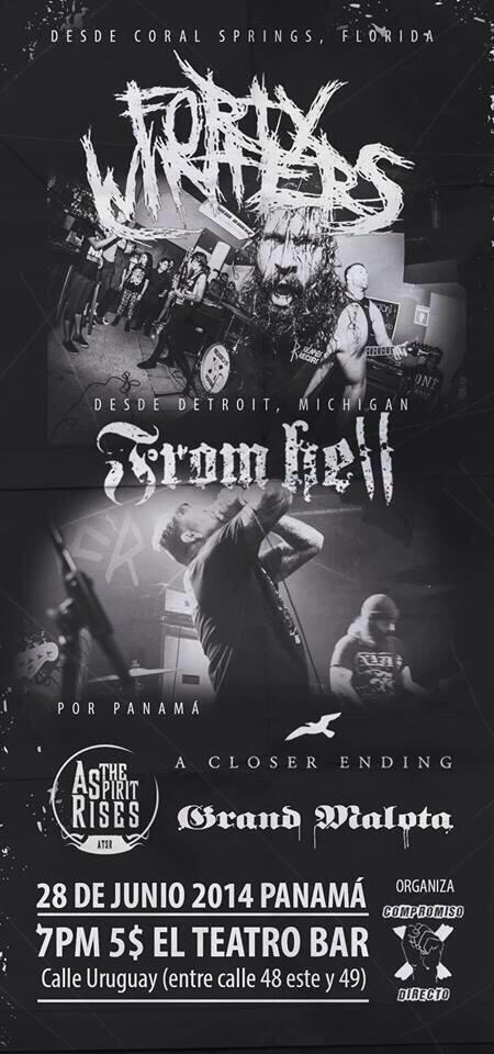 Tour officially starts tonight! Panama City, Panama 7pm/$5 @FortyWinters @ACloserEndingPA