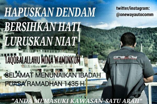 Keluarga Besar Oneway Auto Community Bogor
Mengucapkan Selamat menunaikan ibadah puasa
 Mohon maaf lahir dan batin.