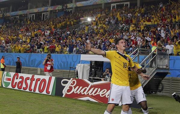Footballtweet's tweet photo. James Rodríguez at this World Cup: 

4 games
4 goals
4 assists. 

Incredible. #COL http://t.co/qpgZykU8Sg