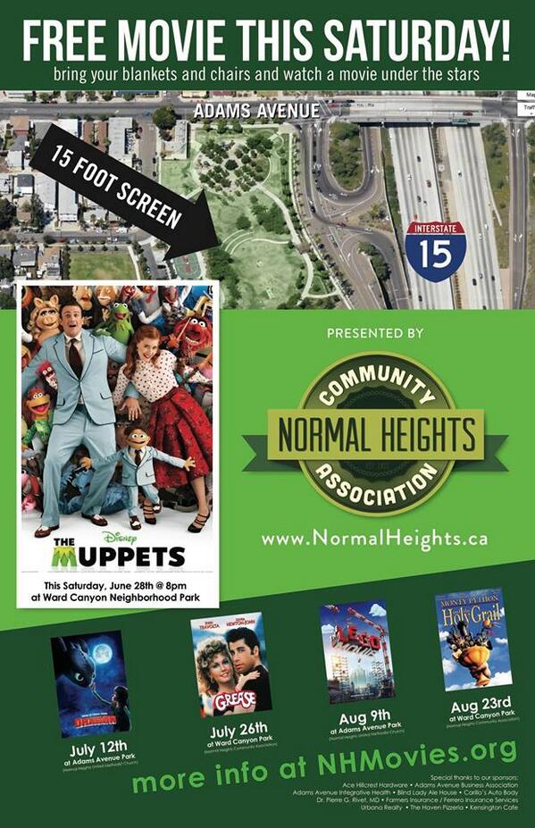 normalheights's tweet image. Tonight's movie is The Muppets. See you over at Ward Canyon Neighborhood Park! More details at NHMovies.org
