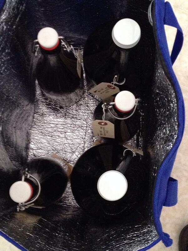 Champ186's tweet photo. Happiness is a tote of @TreeHouseBrewCo Julius and That What She Said. http://t.co/CpUbsTrr5i