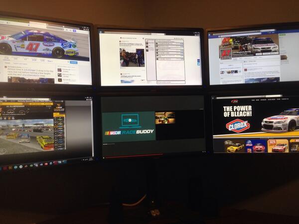gibm's tweet image. Mission control up and running. #47team @NASCAR47 #work