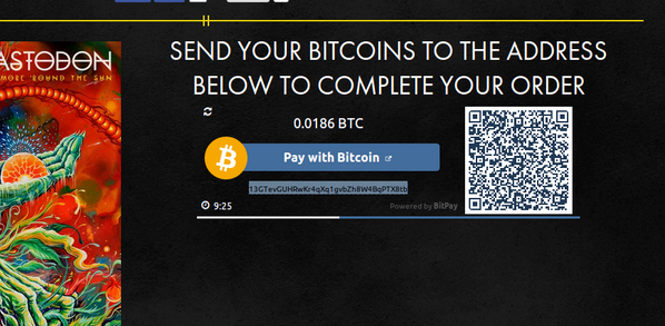 minerbob's tweet photo. Just used @Vericoin to buy the new @mastodonmusic album. Pretty Cool. #VeriBit @BitPay #VRC https://t.co/X0SOdGVg6q http://t.co/2tAvby09yt